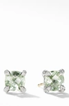 David Yurman Chatelaine Stud Earrings With Prasiolite And Diamonds