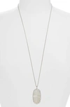 Kendra Scott Macrame Reid Stone Pendant Necklace, 20 In Rhod Ivory Mop