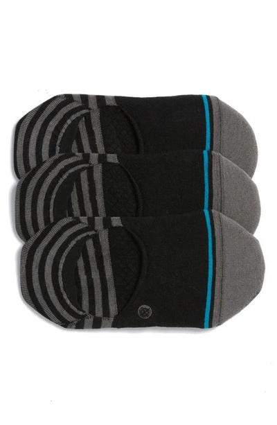 Stance Sensible No Show Cotton-blend Socks Pack Of Three In Black