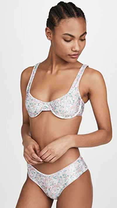 Faithfull The Brand Toulon Bikini Top In Vionette Floral Print