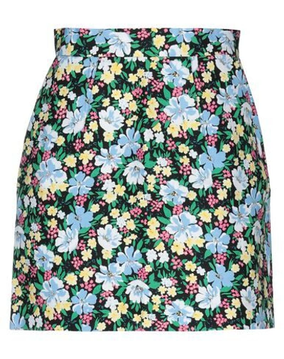 Maje Jikael Floral-print Crepe Mini Skirt In Black