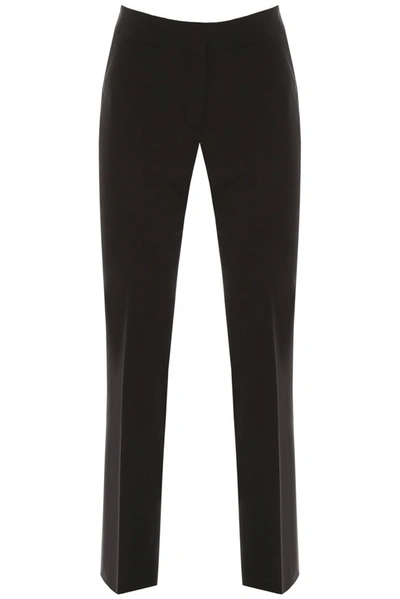 Michael Michael Kors Zip-embellished Cotton-blend Twill Straight-leg Pants In Black