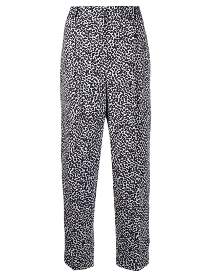 Michael Michael Kors Leopard Print Straight-leg Trousers In Animalier