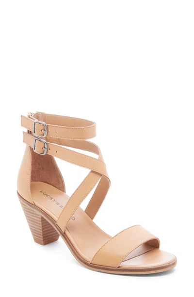 Lucky Brand Ressia Double Ankle Strap Sandal In Desert Leather