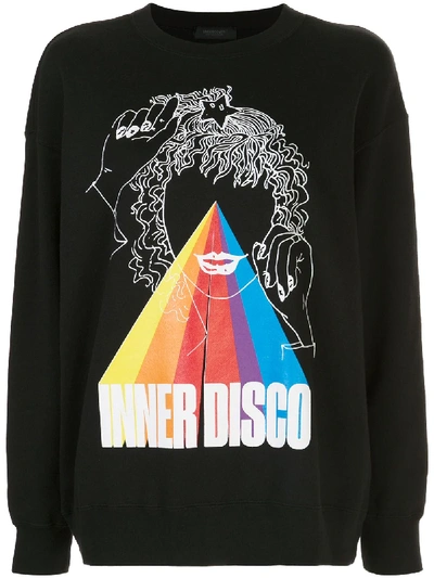 Undercover Inner Disco Graphic Oversize Cotton Sweatshirt In Black