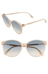 Fendi 58mm Gradient Cat Eye Sunglasses In Nude/ Blue