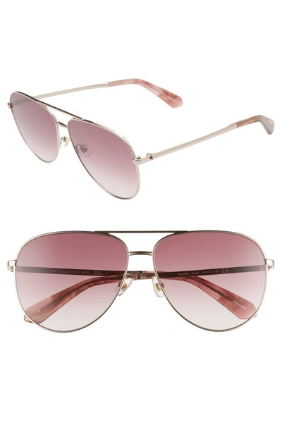 Kate Spade Isla 61mm Aviator Sunglasses In Pink/ Pink