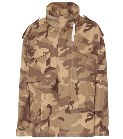 Victoria Beckham Camo Cotton Twill Jacket In Green