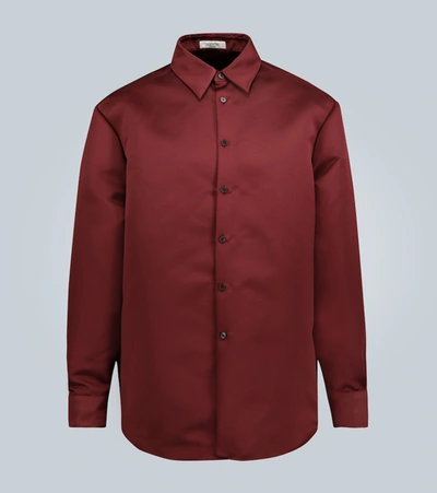 Valentino Long-sleeved Duchesse Shirt In Red
