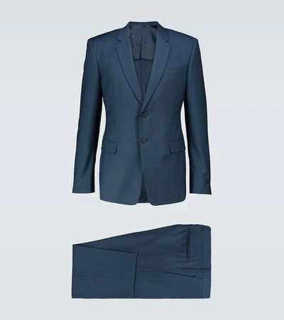 Prada Single-breasted Wool And Mohair Suit In Blue