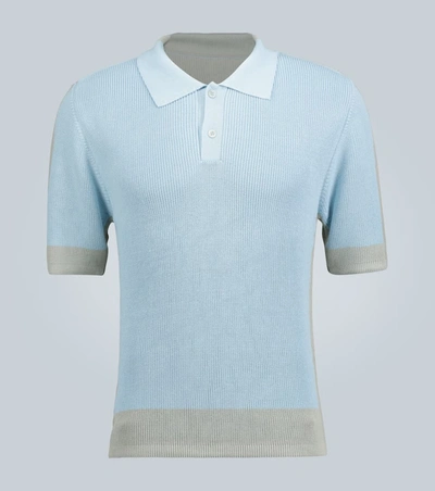 Jacquemus Le Polo En Maille Knitted Polo In Blue