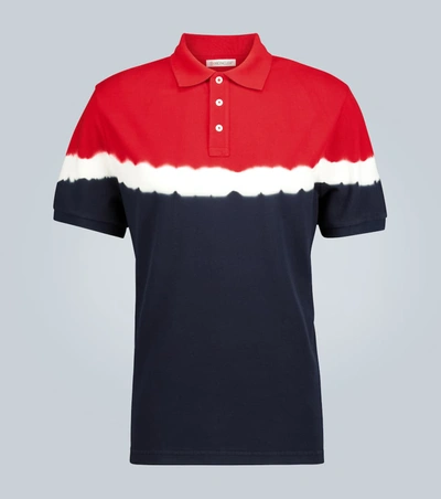 Moncler Tie-dye Polo Shirt In Multicoloured