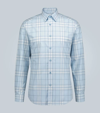 Burberry Jameson Vintage Check Cotton Shirt In Blue