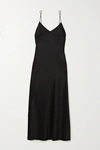 Anine Bing Rosemary Silk-charmeuse Midi Dress In Black