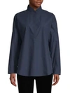 Akris Punto Buttoned Sleeve Blouse In Blue