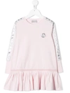 Moncler Kids' Pink Dress With Logo Application In Rosa