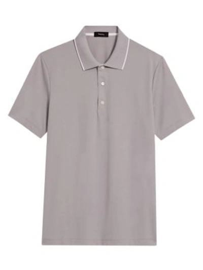 Theory Men's Casual Cotton Polo In Grey