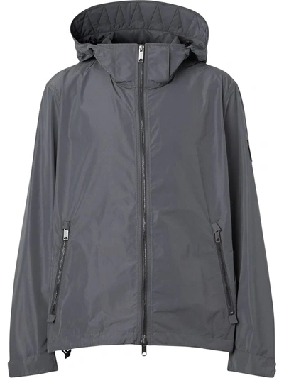Burberry Packaway Hood Shape-memory Taffeta Jacket In Grey