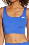 Nike Essential Scoop-neck Bikini Top Women's Swimsuit In Blue