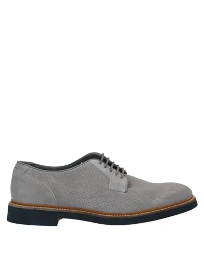 Geox Laced Shoes In Light Grey
