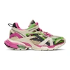Balenciaga Track 2 Trainers In White Green Pink