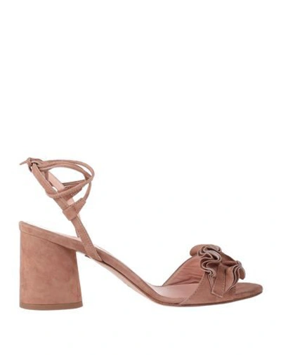 Anna F Sandals In Camel