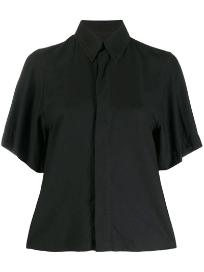 Ami Alexandre Mattiussi Concealed Fastening Short-sleeve Shirt In Black