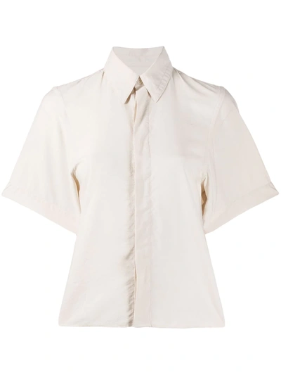 Ami Alexandre Mattiussi Concealed Fastening Short-sleeve Shirt In White