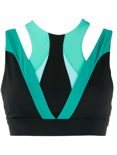 No Ka'oi Colour Block Sports Bra In Black