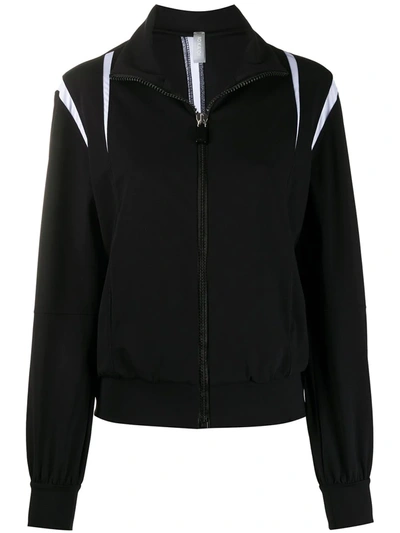 No Ka'oi Zip-up Monochrome Track Jacket In Black