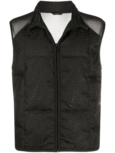 Fendi Motif Print Gilet In Black