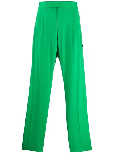 Off-white Straight-leg Tailored Trousers In Green