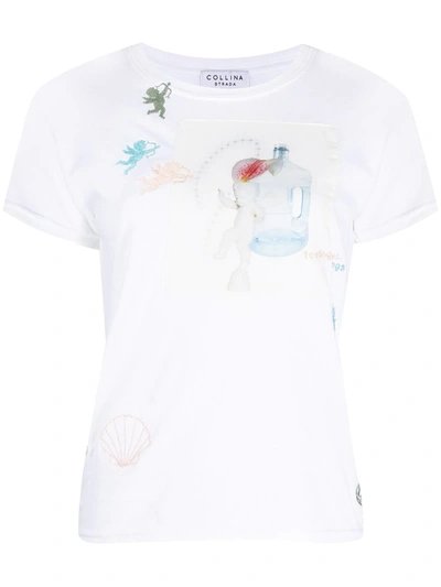 Collina Strada X Charlie Engman Embroidered Cupid T-shirt In White