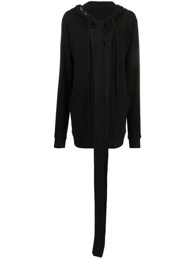 Ben Taverniti Unravel Project Terry Open Cape Hoodie In Black