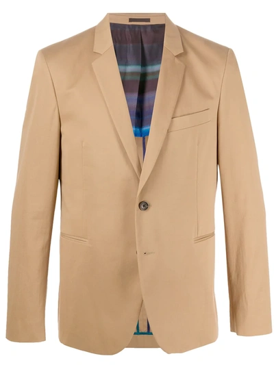 Ps By Paul Smith Long Sleeve Button Down Blazer In Neutrals