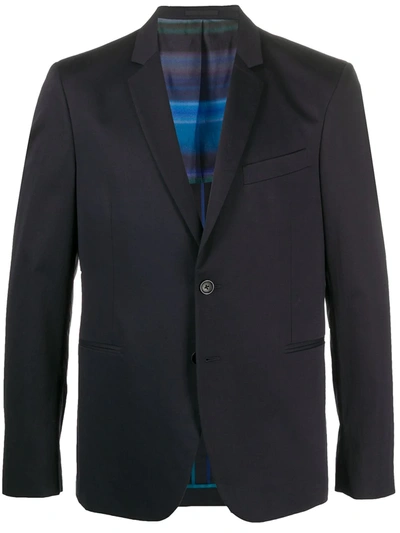 Ps By Paul Smith Long Sleeve Front Button Blazer In Blue