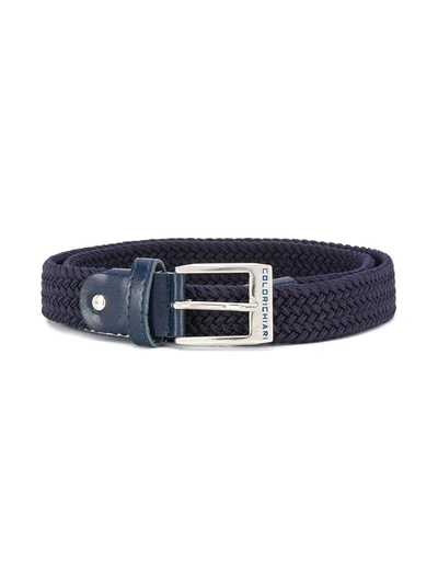 Colorichiari Kids' Woven Logo Belt In Blue