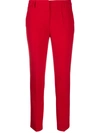 Blanca Vita Stretch Cropped Trousers In Red
