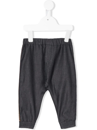 Fendi Babies' Blue Trousers With Elastic Waistband In 蓝色