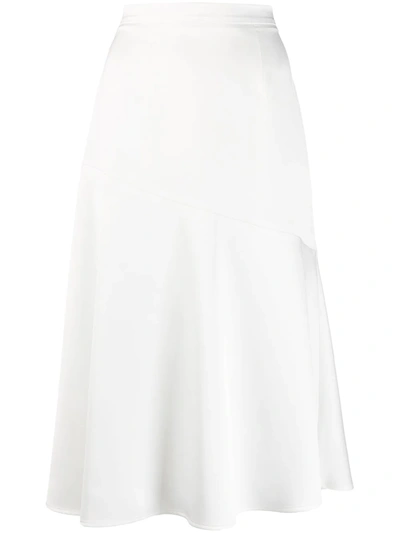 Blanca Vita Asymmetric Seam Detail Skirt In White