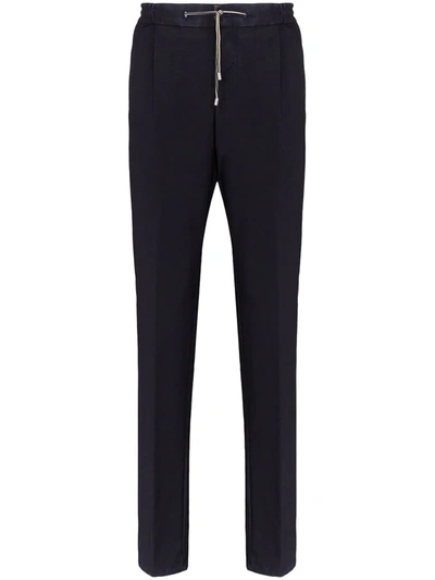 Canali Tailored Drawstring Trousers In Blau