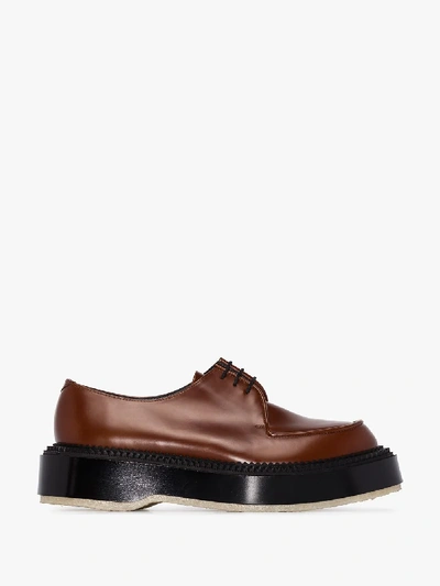 Adieu X Undercover Brown Chunky Leather Derby Shoes