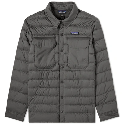 Patagonia Silent Water Repellent 700-fill Power Down Shirt Jacket In Grey
