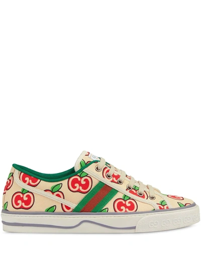 Gucci Tennis 1977 Gg-logo Canvas Trainers In White