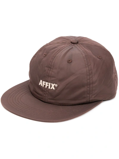 Affix Logo-embroidered Shell Baseball Cap In Brown