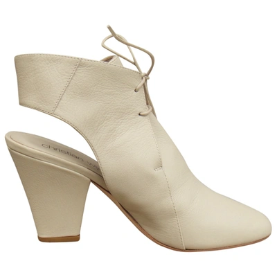 Pre-owned Christian Wijnants Leather Ankle Boots In White
