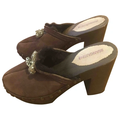 Pre-owned Manoush Mules & Clogs In Brown