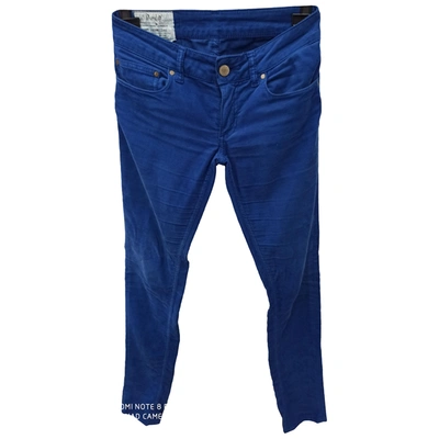 Pre-owned Dondup Slim Trousers In Blue