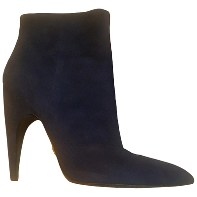 Pre-owned Prada Ankle Boots In Blue