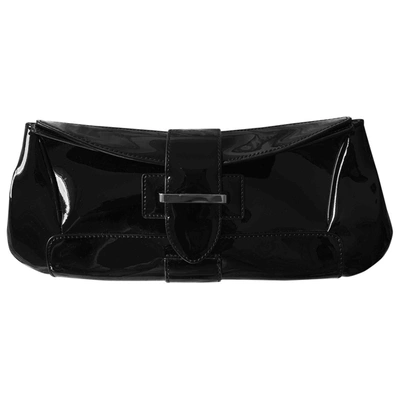 Pre-owned Lk Bennett Patent Leather Clutch Bag In Black